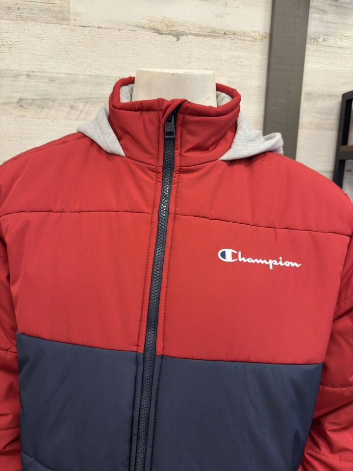 Men's Champion Red and Blue Hooded Jacket - Large