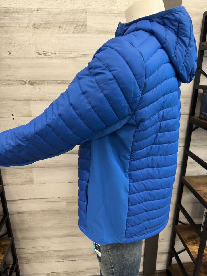 Men's Columbia Blue Powder Pass Hooded Puffer Jacket