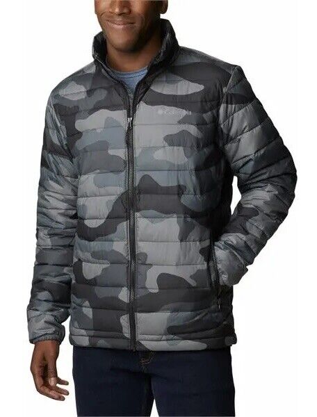 Men's Columbia Powder Lite Black Mod Camo Puffer Jacket