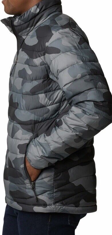 Men's Columbia Powder Lite Black Mod Camo Puffer Jacket