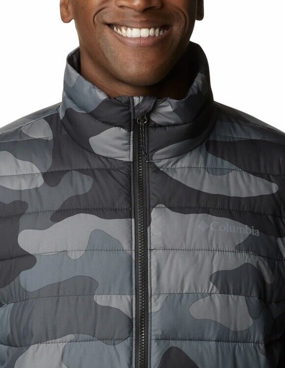 Men's Columbia Powder Lite Black Mod Camo Puffer Jacket