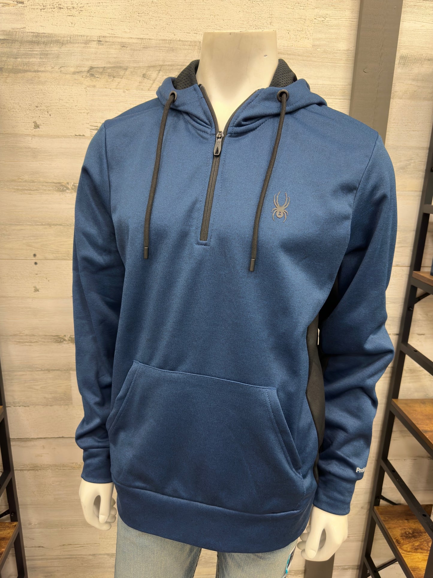 Men's SPYDER Tech Fleece Quarter Zip Hoodie - Blue