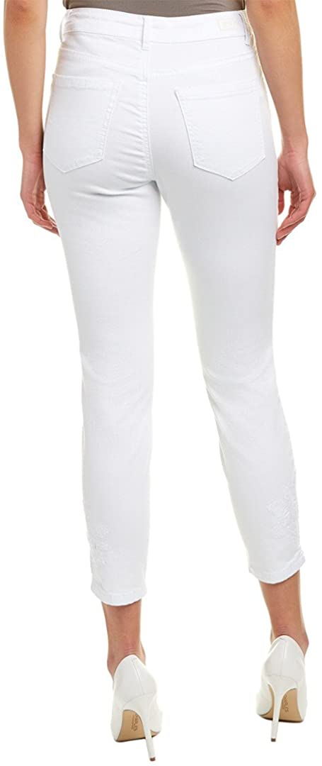 Women's Jones New York Lexington Skinny Embroidered Crop Soft White 4