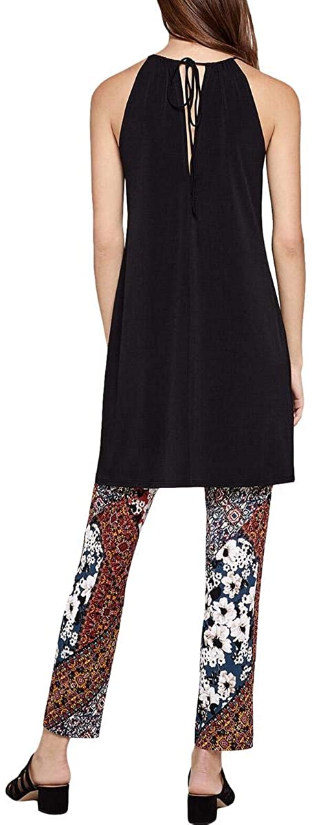 Women's BCBGeneration Hi-Low Halter Neck Tunic Top Black XXS