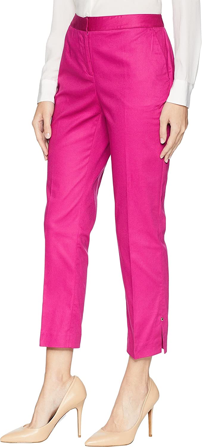 Women's ELLEN TRACY Slim Leg Trousers w/Side Slits Orchid size 14