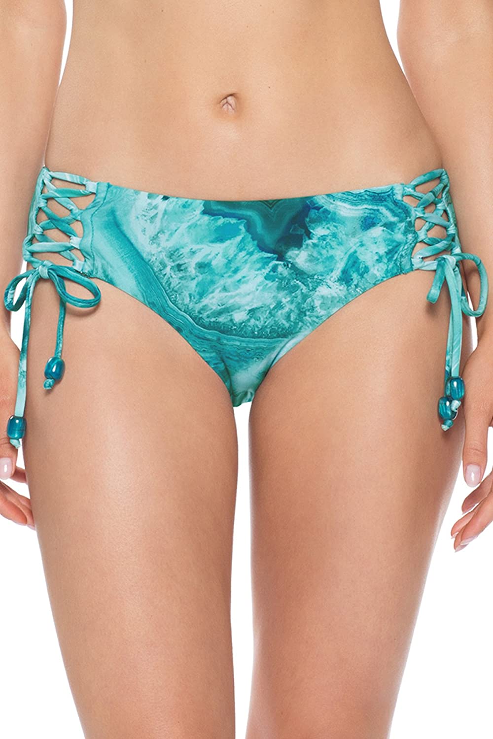 Women's Becca By Rebecca Virtue Loop Tie Side Hipster Bikini Bottom Multi ~ Medium