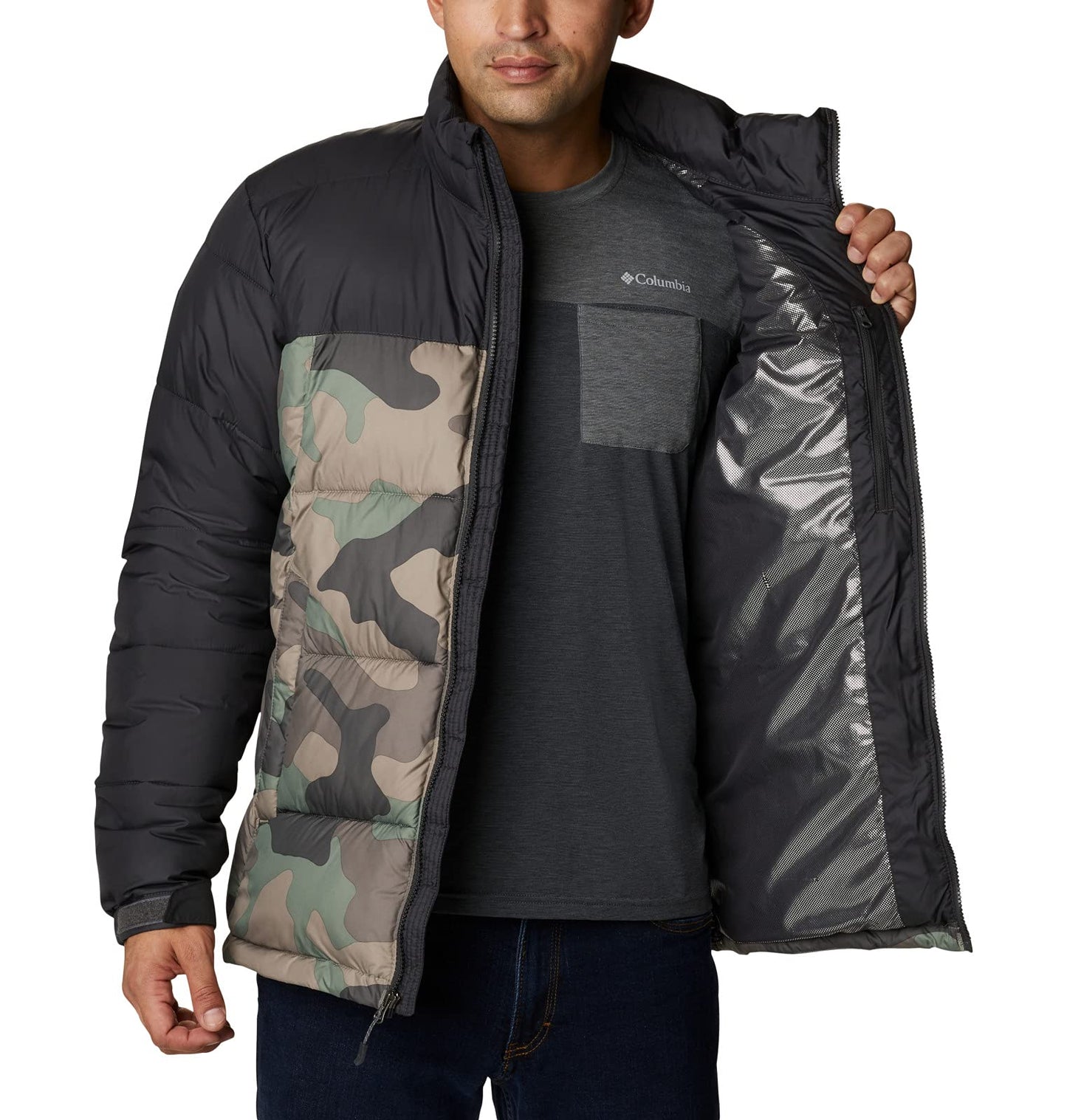 Men's Columbia Pike Lake Jacket Cypress Mod Camo Print/Shark