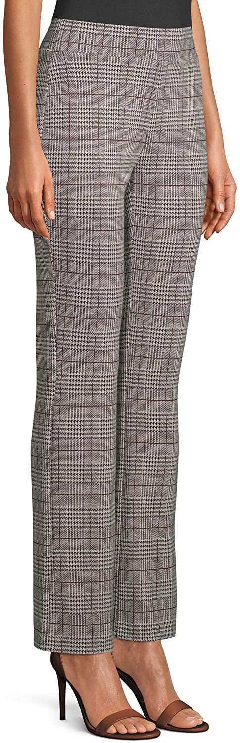 Women's Glen Plaid Knit Bootcut Pull On Crop Pant
