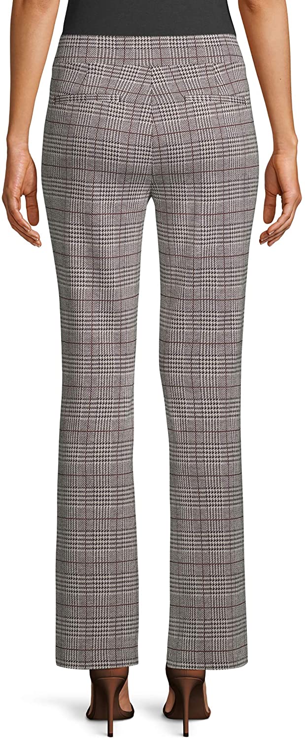 Women's Glen Plaid Knit Bootcut Pull On Crop Pant