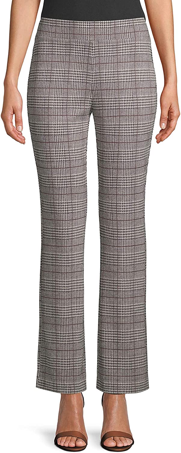 Women's Glen Plaid Knit Bootcut Pull On Crop Pant