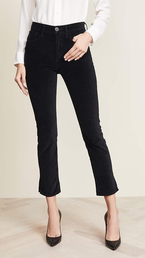 Women's 3x1 W3 Velvet Higher Ground Mini Split Jeans Black