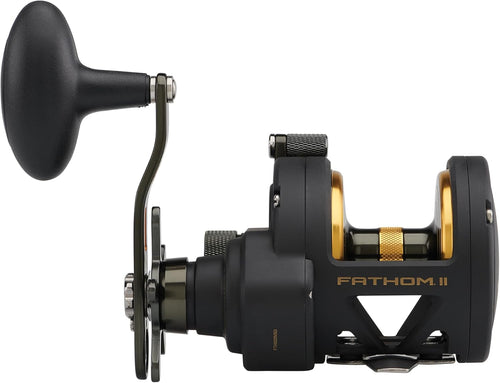 Penn Fathom II Star Drag Conventional Fishing Reel, Black Gold, 25N