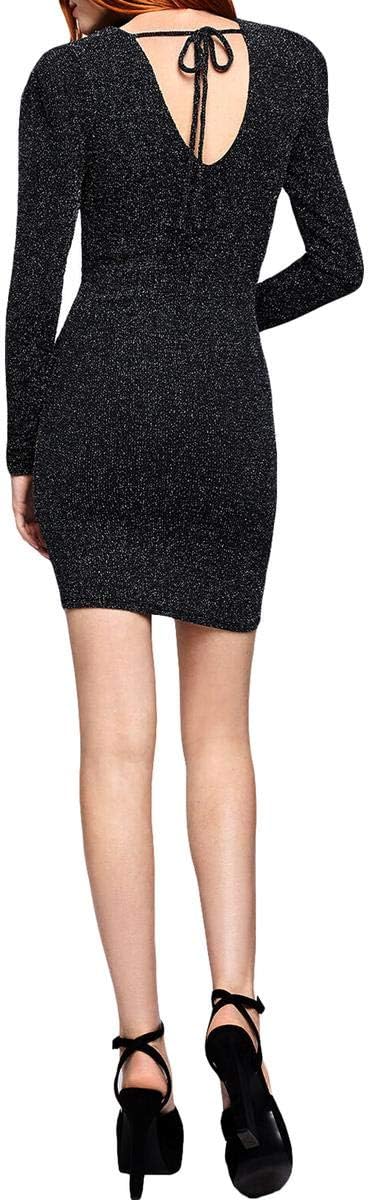 Women's BCBGeneration Cocktail Puff Sleeve Bodycon Knit Dress Black