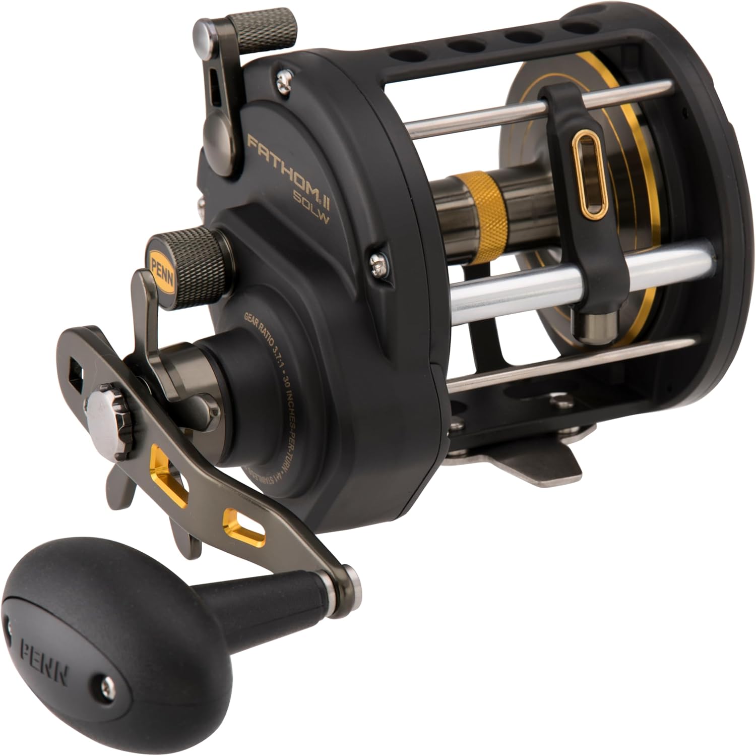 Penn Fathom II Level Wind-Multirolle – Salzwasser-Angelrolle für Boots-, Küsten- und Kajakangeln