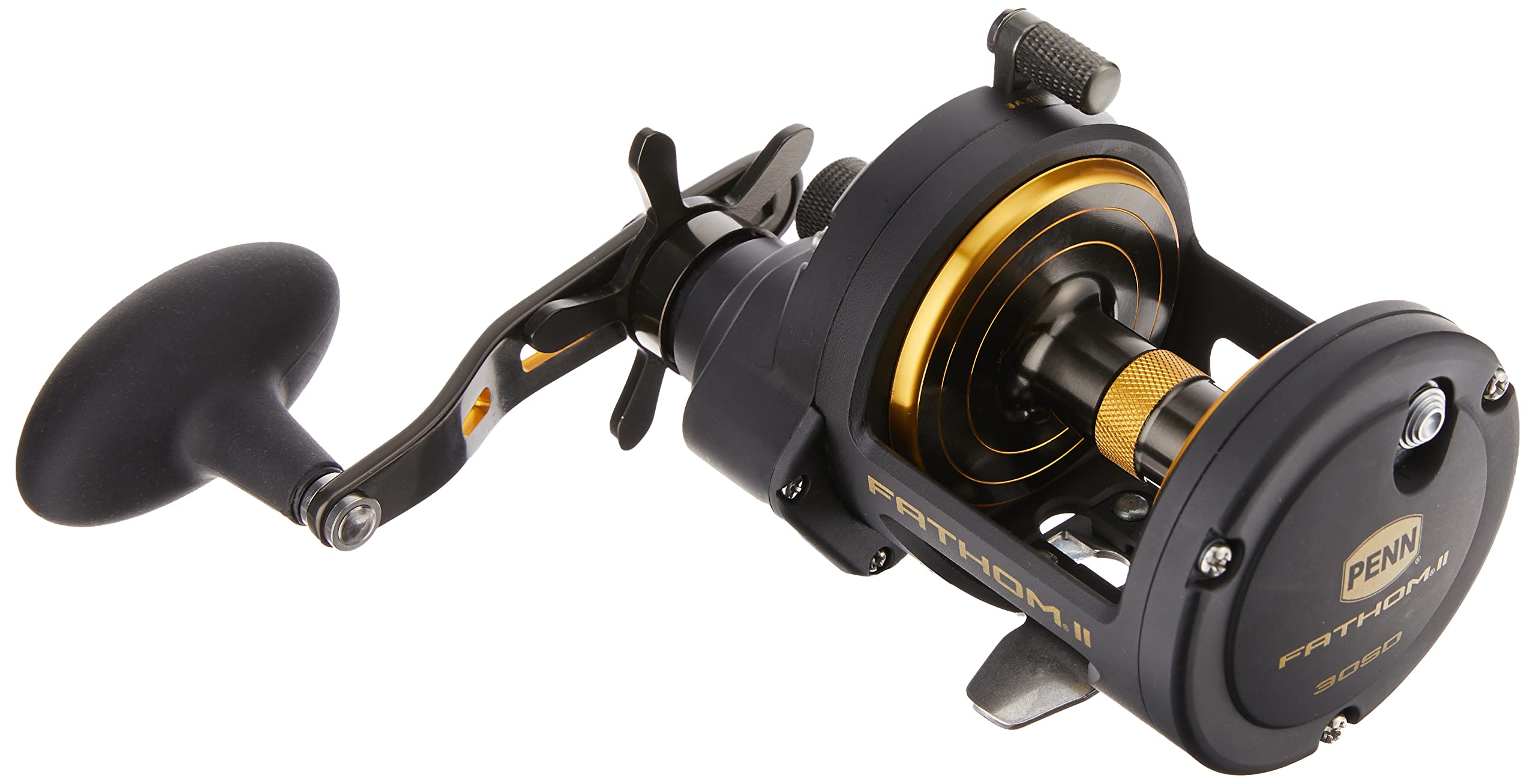 Penn Fathom II Star Drag Conventional Fishing Reel, Black Gold, 25N