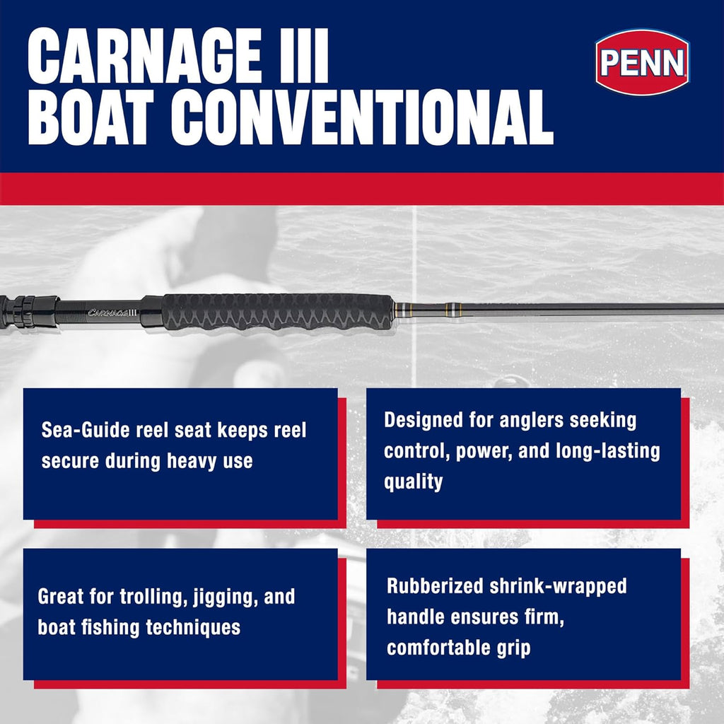PENN Carnage II & Carnage III Boat Conventional Fishing Rod