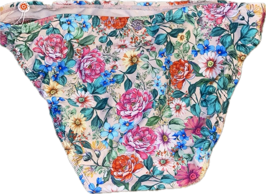Swim Systems Women's Americana Moderate Coverage Bikini Bottom Swimsuit, Valley Blooms, Large
