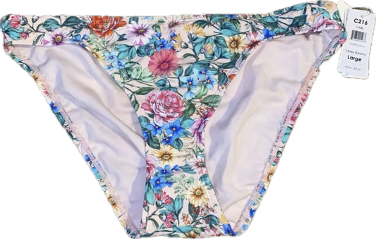 Swim Systems Women's Americana Moderate Coverage Bikini Bottom Swimsuit, Valley Blooms, Large