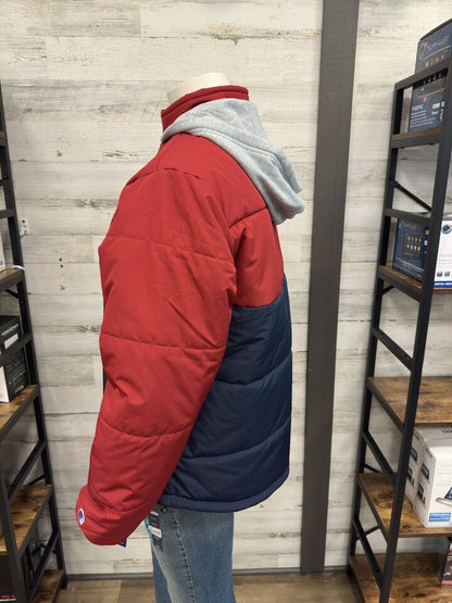 Men's Champion Red and Blue Hooded Jacket - Large