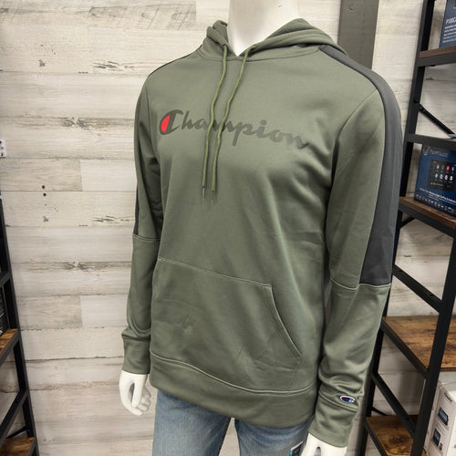 Men's Champion Powerblend Fleece Pull Over Logo Hoodie