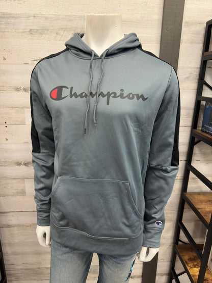 Men's Champion Powerblend Fleece Pull Over Logo Hoodie
