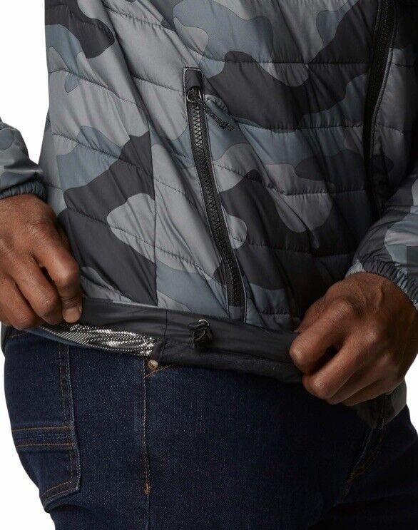 Men's Columbia Powder Lite Black Mod Camo Puffer Jacket