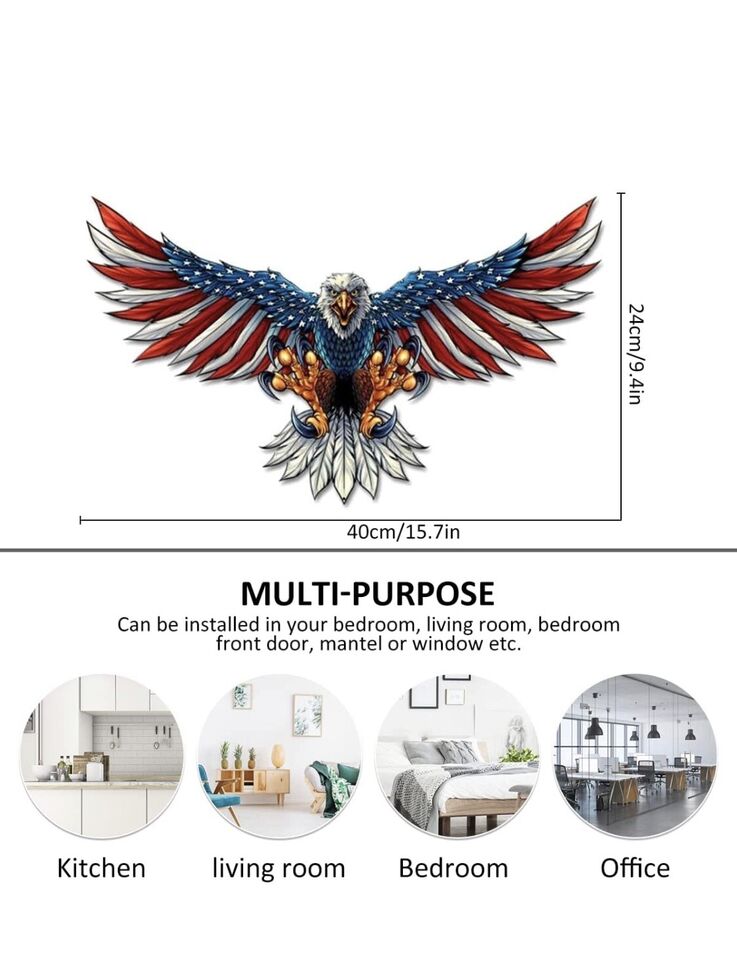 3 Pieces American Eagle Metal Set Patriotic Wall Art 3D Wall Décor