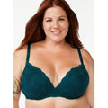 Joyspun Women's Lace Push Up Bra in Dark Green