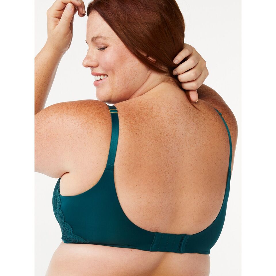 Joyspun Women's Lace Push Up Bra in Dark Green