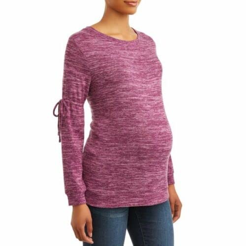 Time and Tru Maternity Cozy Long Sleeve Top (Pink, X-Large 16-18)