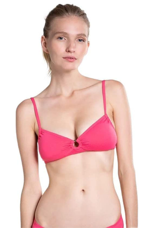 Vince Camuto Women's Bikini Top with Ring Detail in Hibiscus XS X-Small
