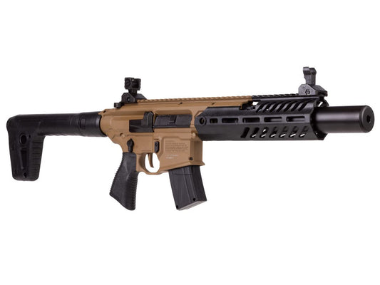 SIG SAUER MCX Rattler Canebrake .177 Caliber CO2-Powered Semi-Auto Pellet Air Rifle | Airgun with Flip-Up Sights and 30-Round Magazine for Shooting Training & Practice