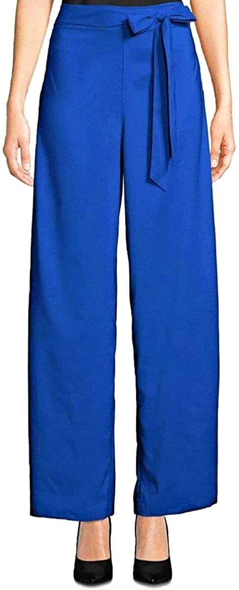 Women's ECI New York Flared Pants with Adjustable TIE, Cobalt, size 4
