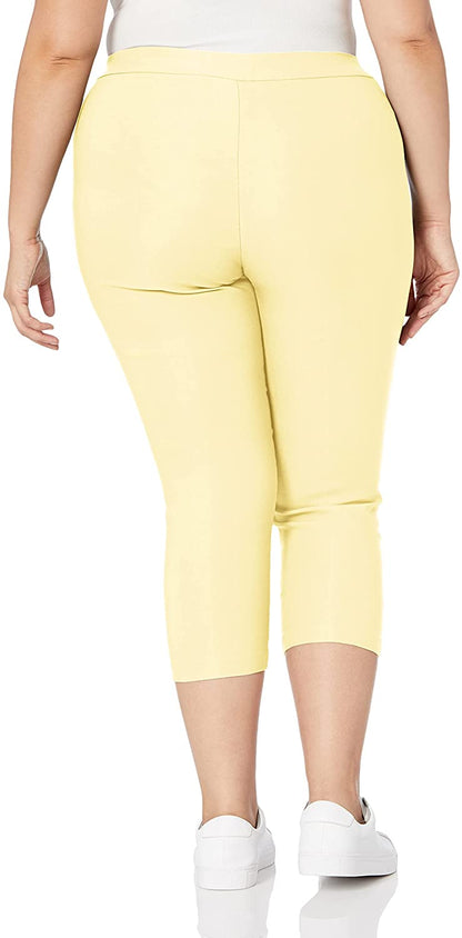 Women's Nanette Lepore Pull On Cropped Pants with FRS, Sundance Yellow, size 10