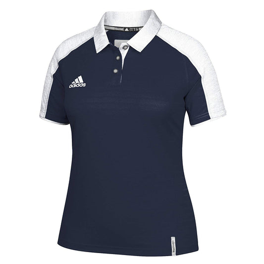 Women's Adidas Climalite Modern Varsity Polo Shirt - Collegiate Navy/White - Medium