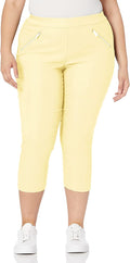 Women's Nanette Lepore Pull On Cropped Pants with FRS, Sundance Yellow, size 10