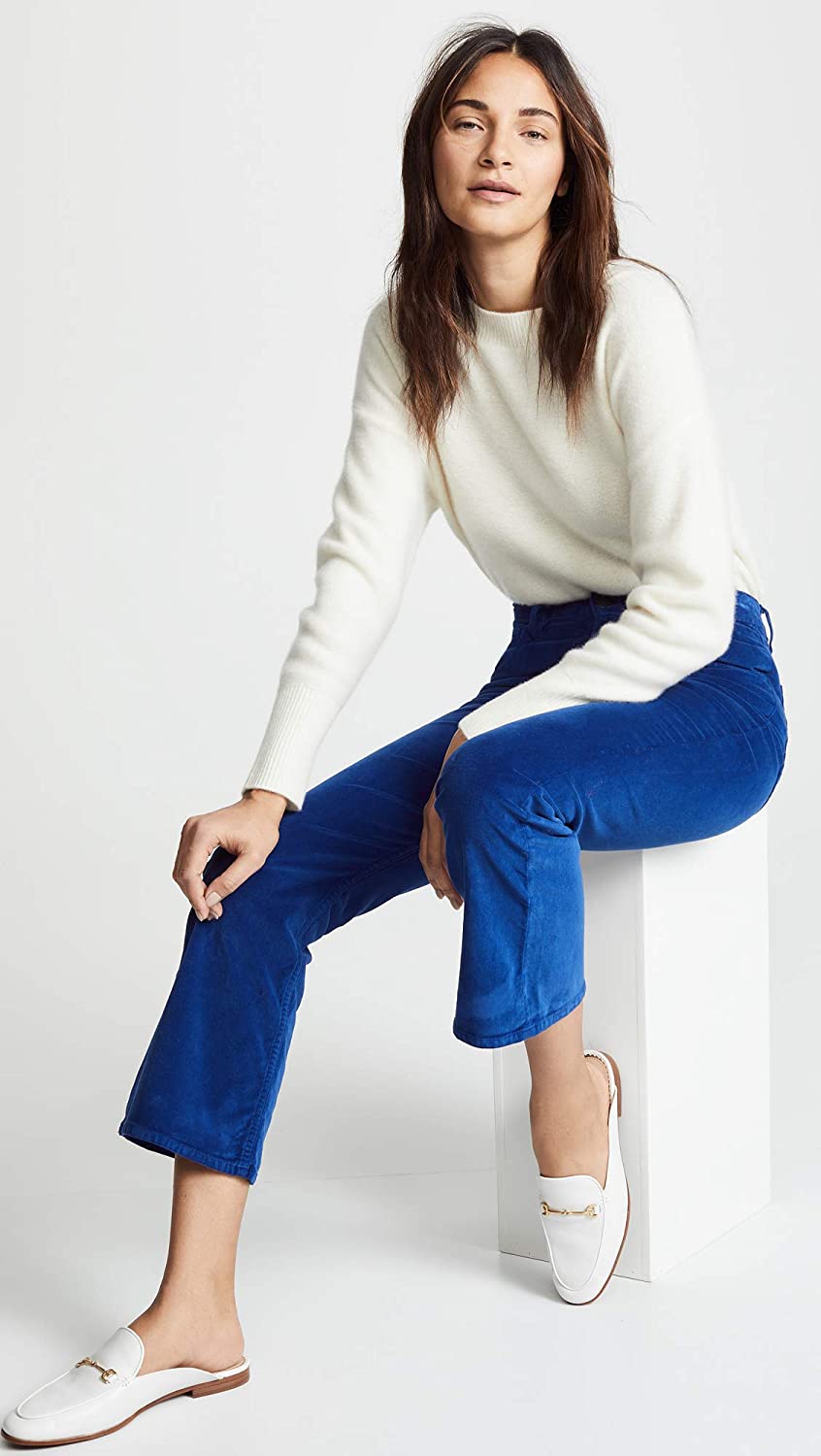 Women's 3x1 Velvet Empire Cropped Bell Pants