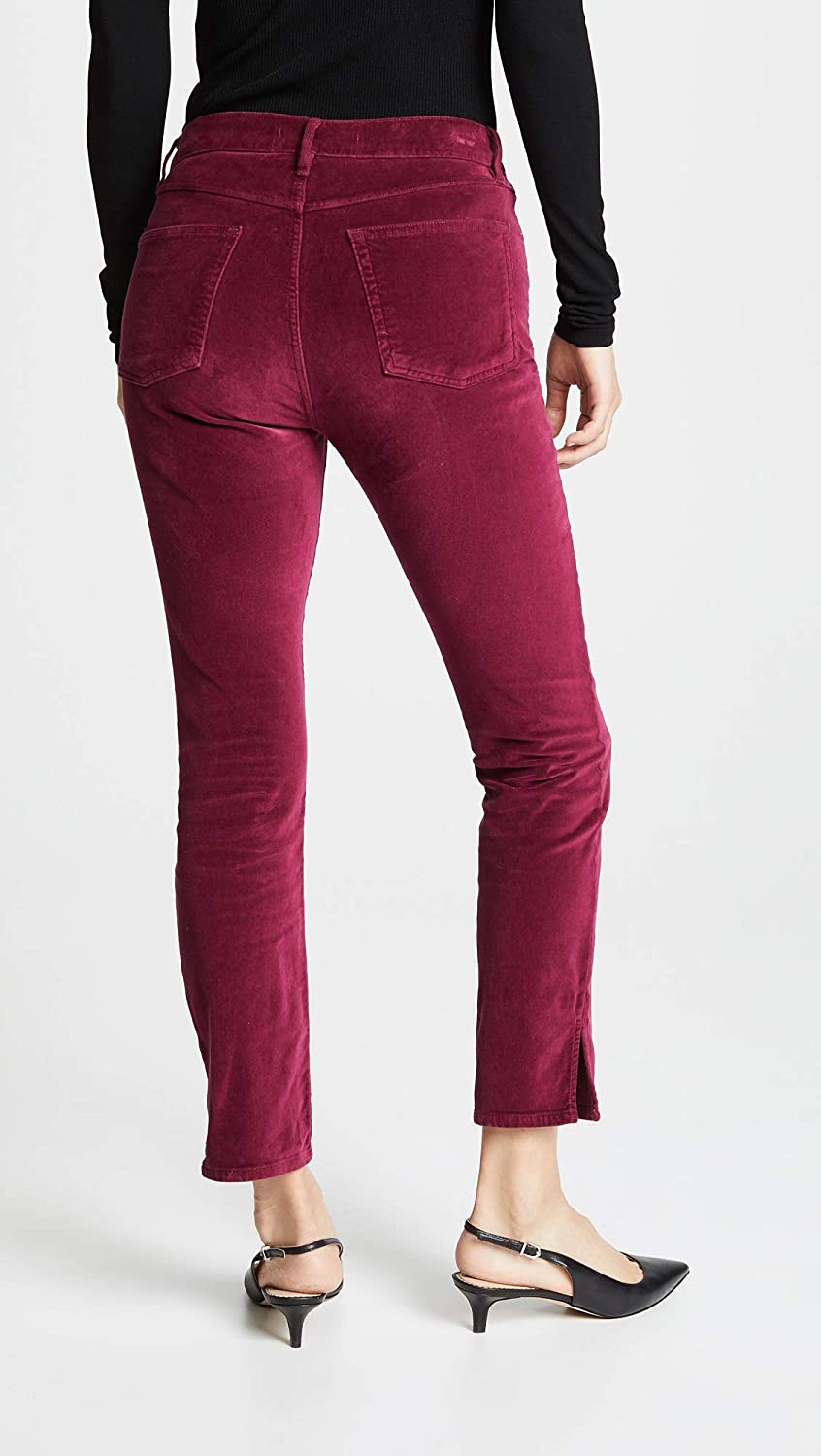 Women's 3x1 W3 Velvet Higher Ground Mini Split Jeans in Merlot