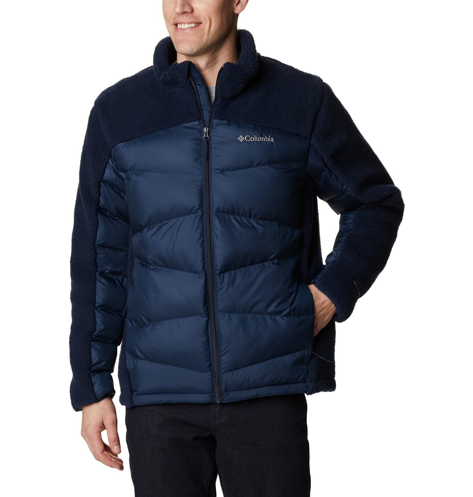 Men's Columbia Fivemile Butte Sherpa Jacket - Collegiate Navy