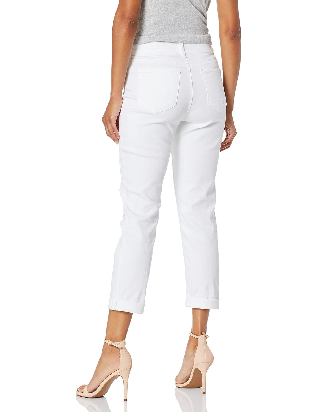 Women's NYDJ Boyfriend Jeans with Patchwork, White