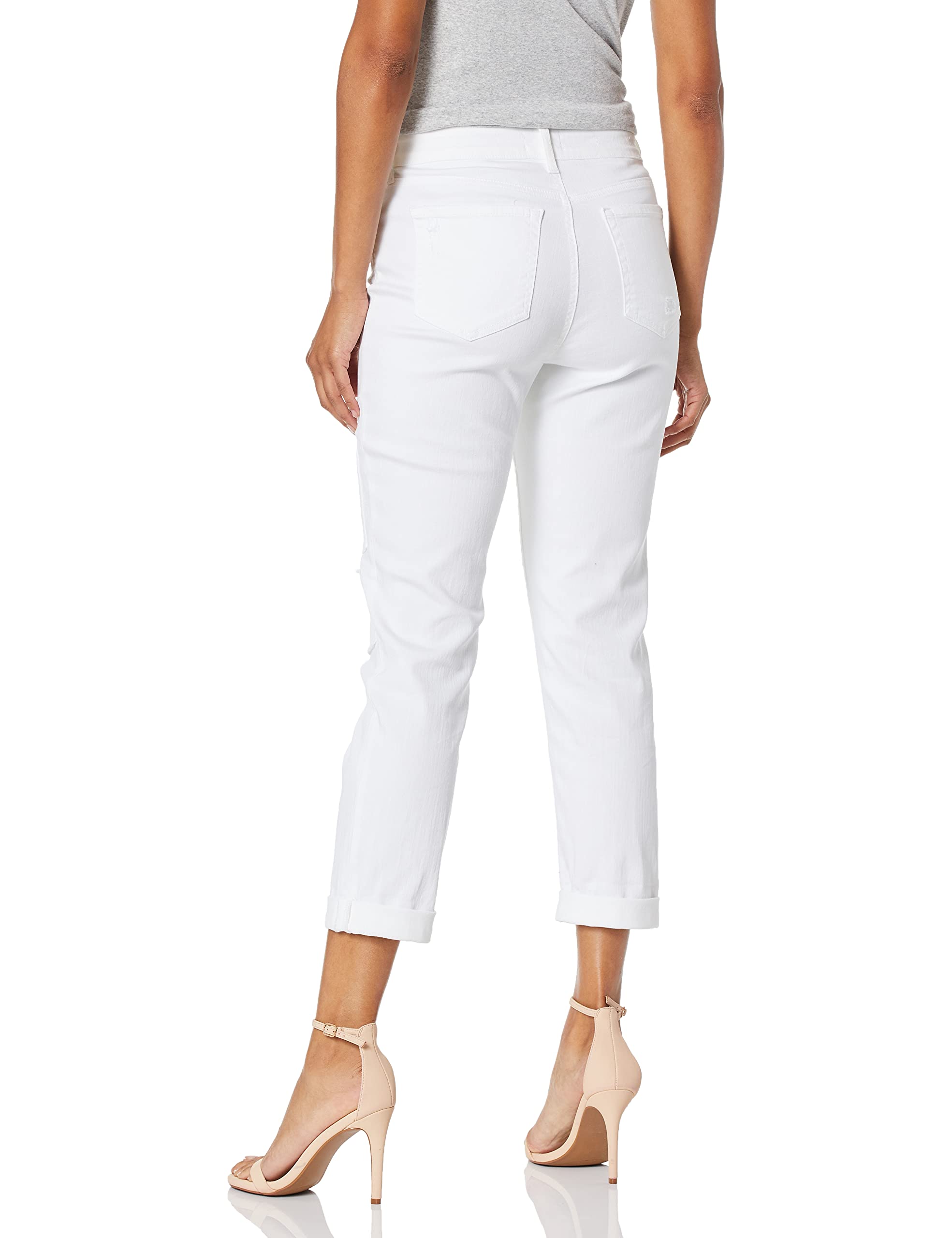 Women's NYDJ Boyfriend Jeans with Patchwork, White