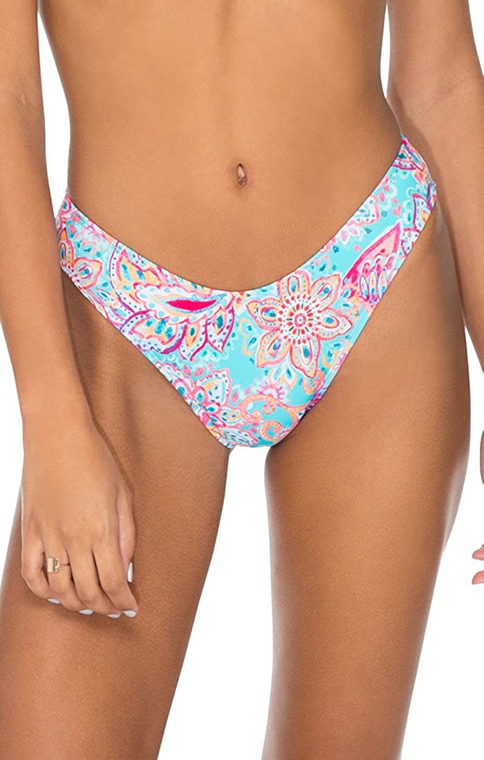 Sunsets Women's Wild Thing High Leg Bikini Bottom Swimsuit Swimwear, Fiesta Flora, X-Large