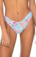 Sunsets Women's Wild Thing High Leg Bikini Bottom Swimsuit Swimwear, Fiesta Flora, X-Large