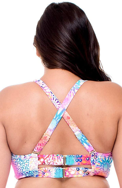 Sunsets Women's Hollywood Hi-Neck Printed Bikin Top