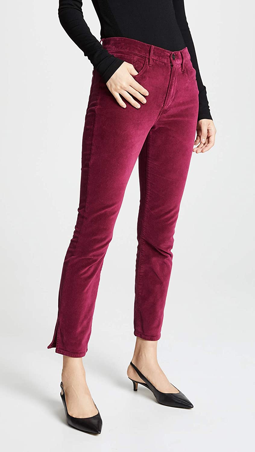 Women's 3x1 W3 Velvet Higher Ground Mini Split Jeans in Merlot