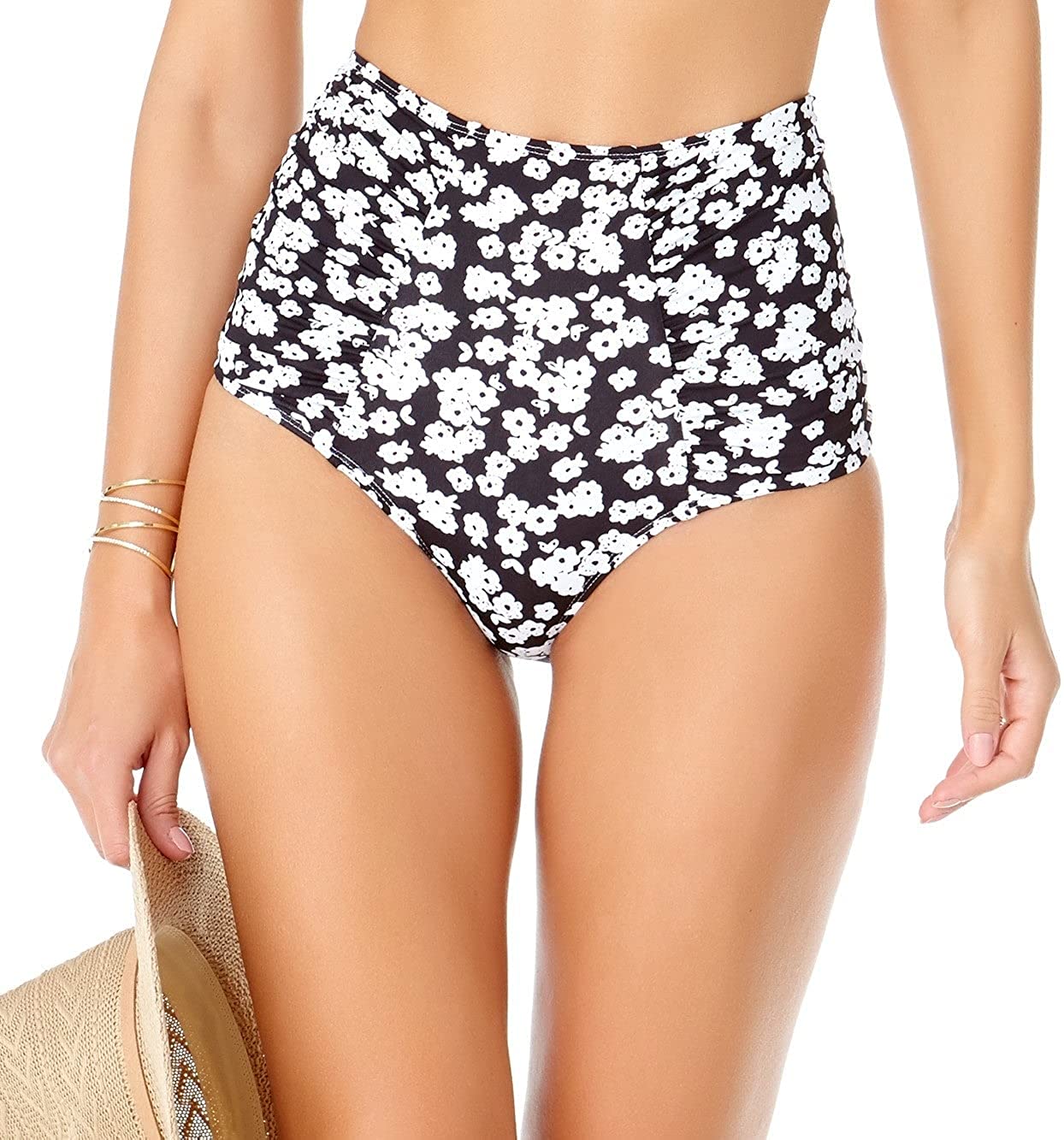Women's Anne Cole Itsy Bitsy Ditsy Shirred Hi Waist Bikini Bottom XSmall