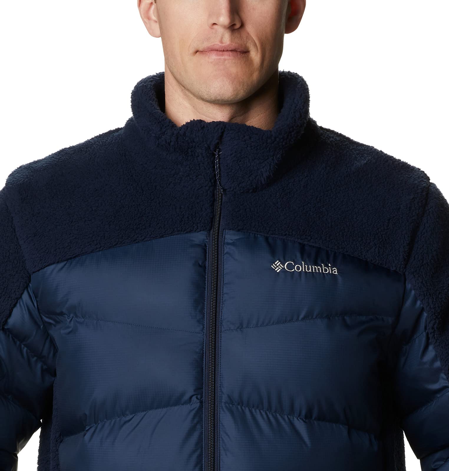 Men's Columbia Fivemile Butte Sherpa Jacket - Collegiate Navy