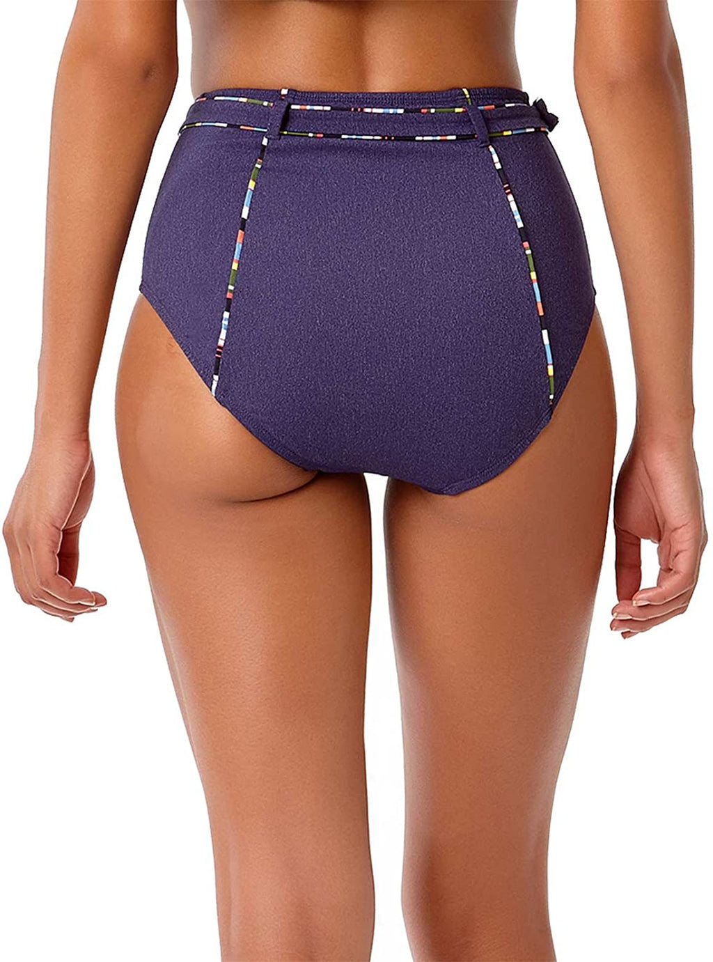 Women's Anne Cole Denim Days High Waist Bikini Bottom in Navy - XL