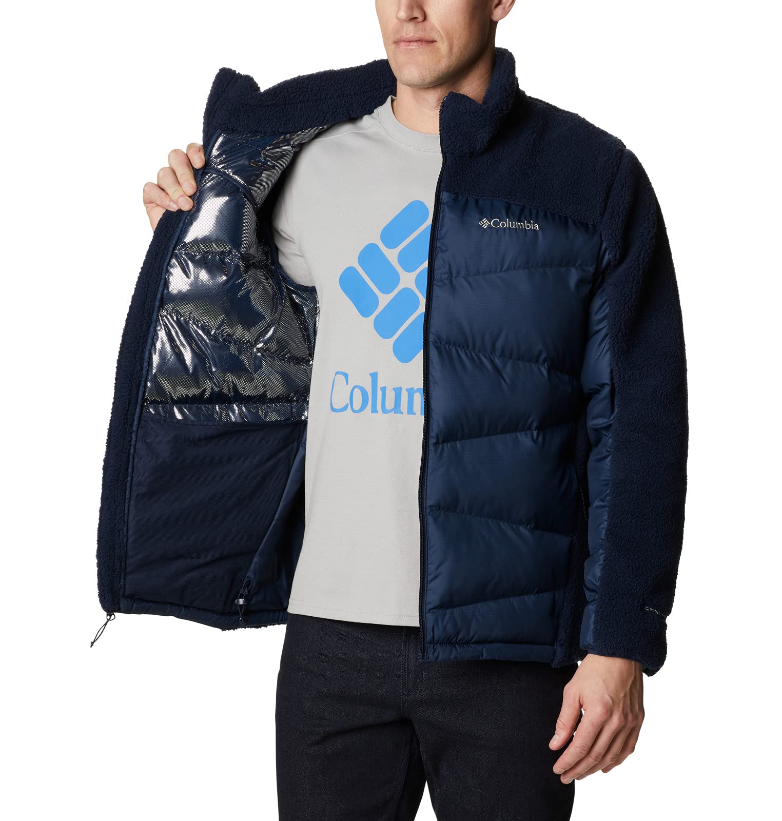 Men's Columbia Fivemile Butte Sherpa Jacket - Collegiate Navy
