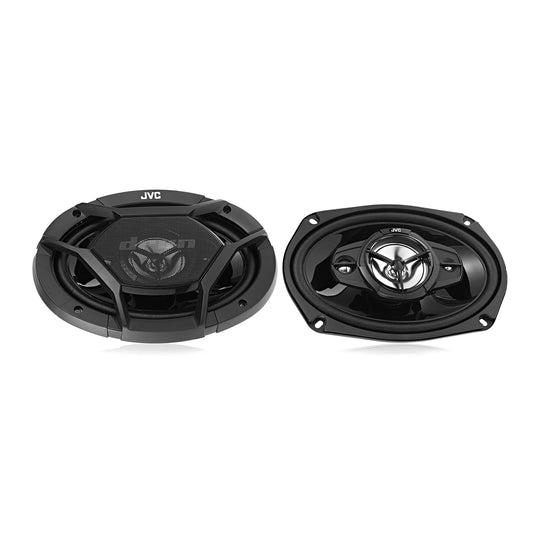 JVC CS-DR6940 drvn DR Series 4-Way Coaxial Speakers, 550W Max Power, Balanced Neodymim Tweeter, Hybrid Surround, Wide Opening Grill, Carbon Mica Cone, Small Design Tweeter Cover, 6" x 9" Woofers
